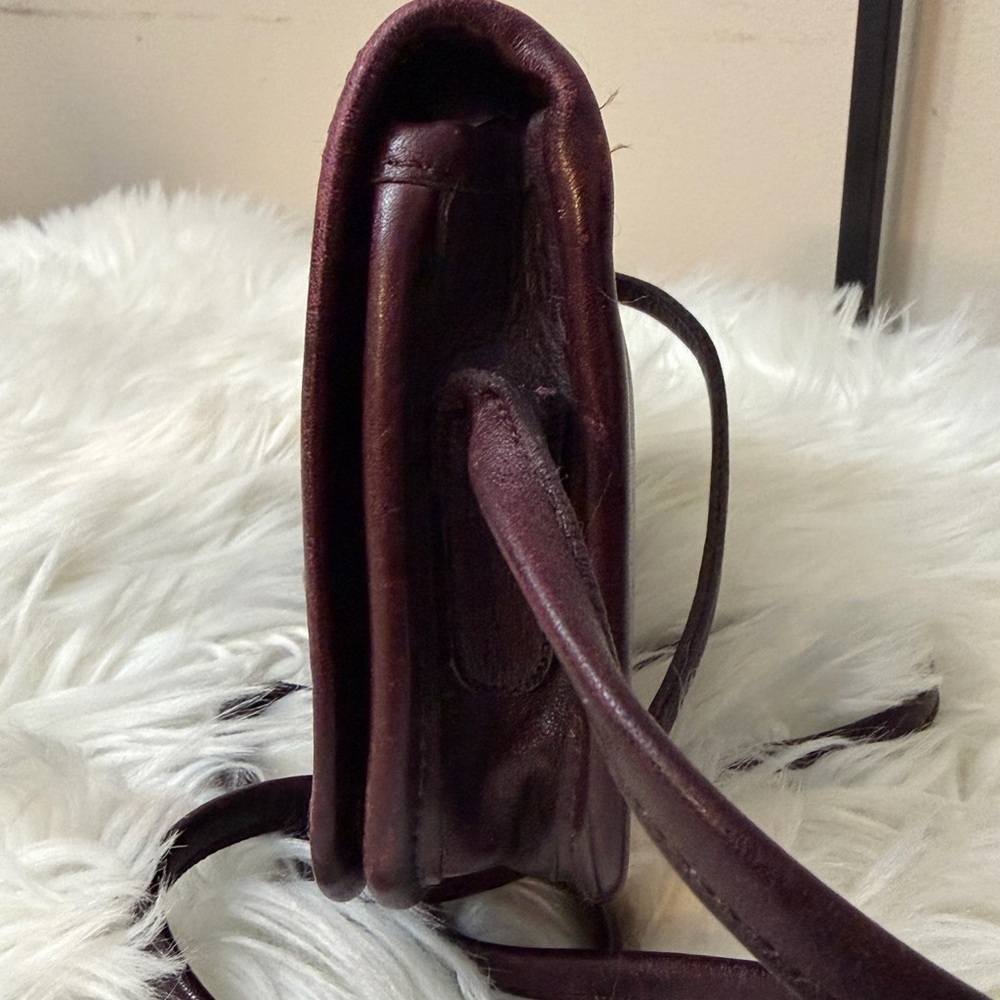 Vintage Coach Dinky Turn Lock Crossbody Bag Mahogany Leather 9375 - Picture 7 of 12
